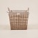 Basket for storage of manual weaving, with handles, square, jute, 33x33x36 cm