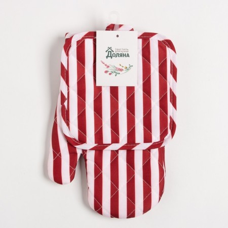 Kitchen set 2 objects of the share color Burgundy Take 17x17 cm, mittens 26x16 cm, 100% p/e-5