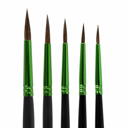Набор кистей Пони 5 штук, BRAUBERG PREMIUM, круглые № 1, 2, 3, 4, 5-2