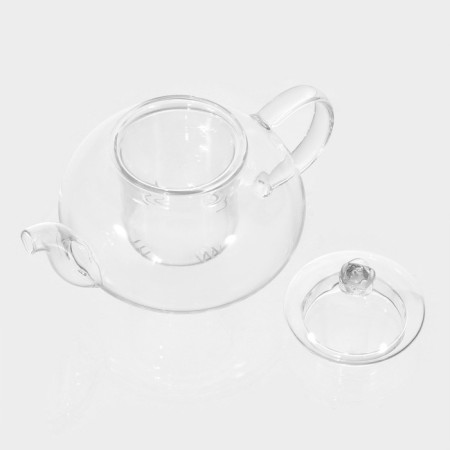 Hot kettle with glass sieve "Valencia with Rose", 600 ml-4