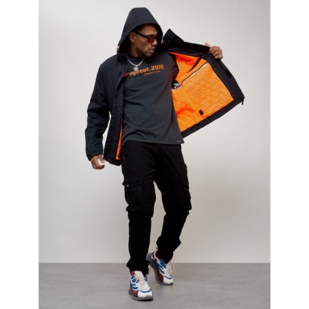 Sports male jacket, size 52, dark blue color-8