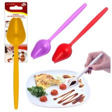 Spoon for decorating (feather) multidide, plastic, length 18 cm