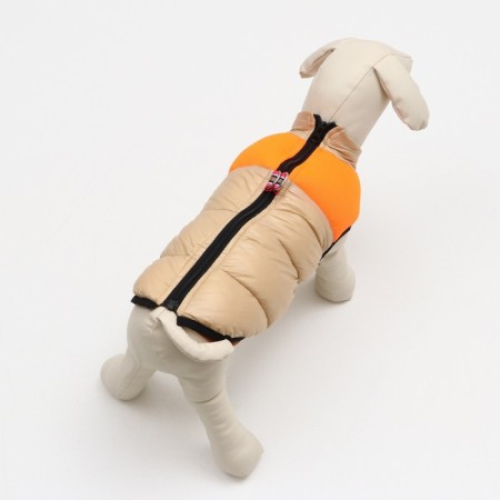 Lightning dog jacket, size 18 (ds 40 cm, fire 50 cm, ok 38 cm), beige with orange-3