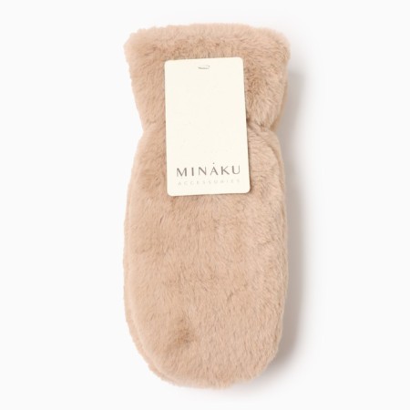 Women's mittens minku, brown color, 26 cm-3