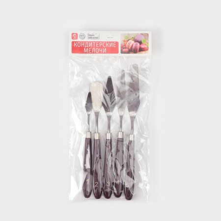 A set of pastry scapula, mastikhins, 22 × 2 × 1.5 cm, 5 pcs-5