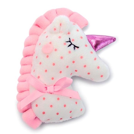 Soft toy "Bunny mi with a pink pillow - unicorn", 18 cm-3