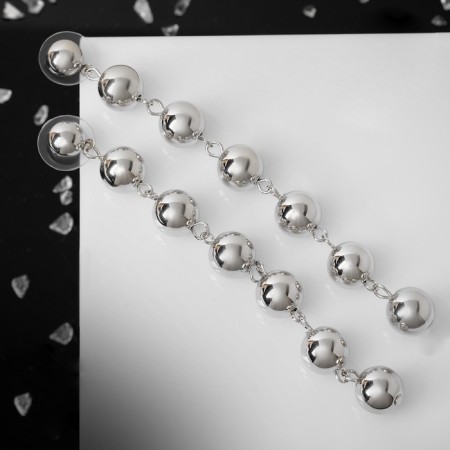 Hanging earrings "path" garland, color silver, 10 cm-2