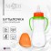 A bottle for feeding, a classic throat, with handles, 250 ml., From 3 months., Green color