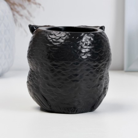 Figure Kashpo "Owl with the Council" Black-Serebro, 9cm-2