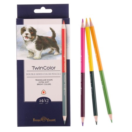 Pencils 24 colors, 12 pieces, twincolor