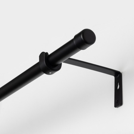 Cornice telescopic single forged, metal, 160-300 cm, black color-3
