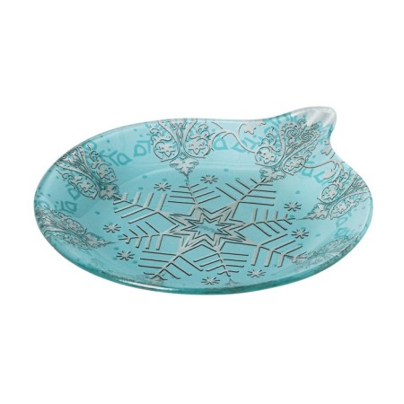 Glass Serving shares "Christmas tree toy. Snowflake ", 18.2 × 15.5 cm-2