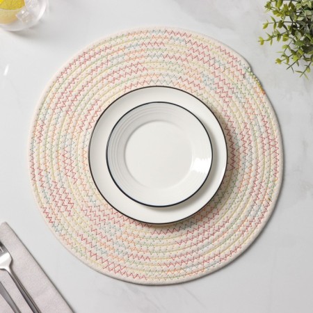 Serving napkin on the table "Rainbow", d = 38 cm, white color-3