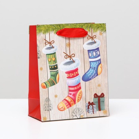 Laminated "New Year's socks" package, 11.5 x 14.5 x 6 cm