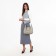 Load bag with zipper, external pocket, long belt, gray-beige color