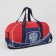 Sports bag with lightning, 3 outer pockets, long belt, red/blue color