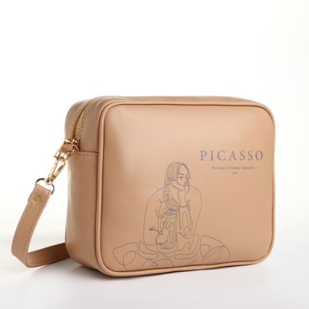 Women's bag over the shoulder Textura, small size, beige color-2