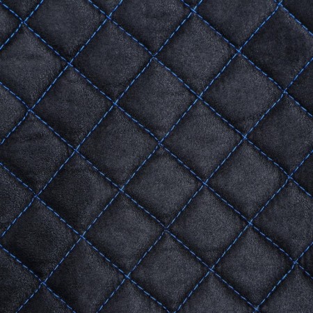 The cape on the seat "Alcantara" 140 x 52 cm, black with a blue line-2