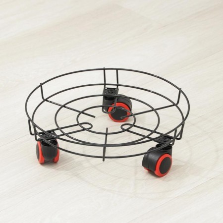 Flower stand on the wheels of the share, 34 × 34 × 10 cm, the color is black-1