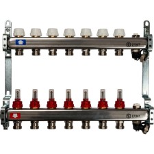 Collector Stout SMS-0927-000007, 7 outputs, with flow meters, exhaust valve, stainless steel. steel