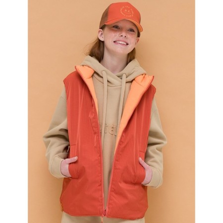 Vest for girls, height 134 cm, orange color