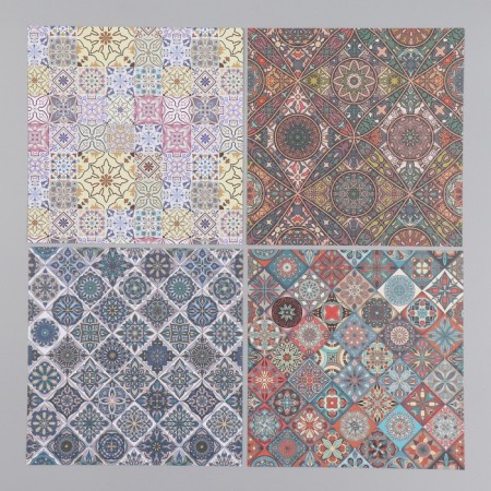 A set of scrapbooking paper 12 sheet. 12 designs "Moroccan patterns" 160 grams 15.2x15.2 cm-5