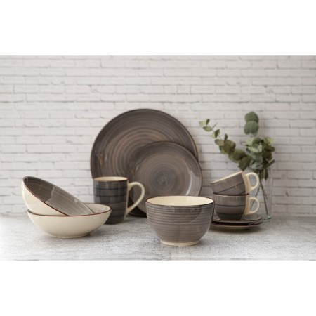 Board ceramic dessert shade "Sea World", d = 19 cm, brown color-5