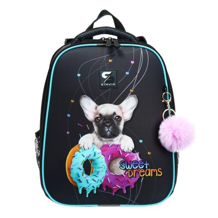 School backpack 38 x 30 x 16 cm, ergonomic back, Stavia "Sweet Dog", blue-2