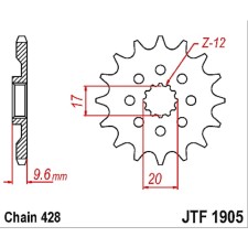 Front Steel Leading Star JTF1905, chain 428, 13 teeth