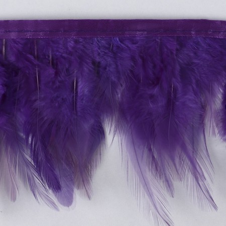 Braid with feathers of a rooster, 10-15 cm, 5 ± 0.5 m, purple color-2