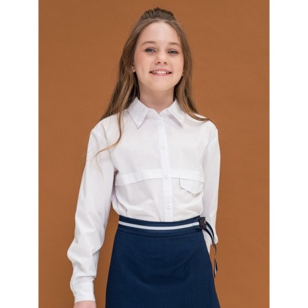 Blouse for girls, height 122 cm, white color-1