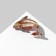 Brooch "Fish" Opestr, red color in gold