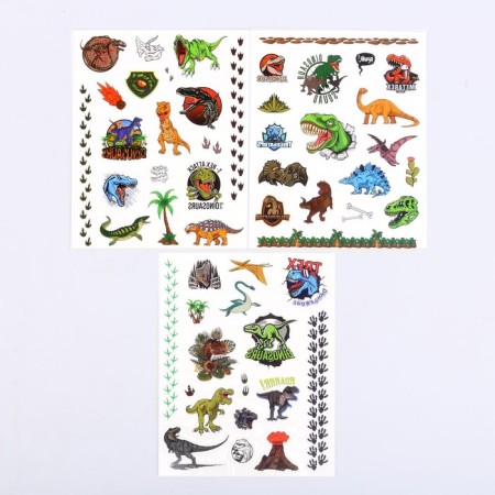 Stickers - Tattoos "Dinosaurs", 3 sheets-1