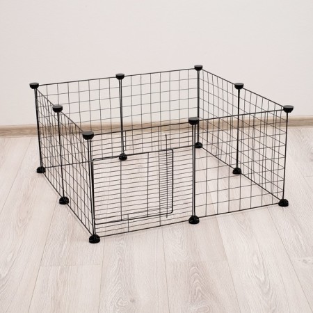 Coaters 8 sections, metal, black, 70 x 70 x 35 cm, (35 x 35 cm link)-1