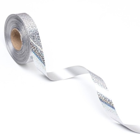 Holographic tape for decor and gifts, silver, 2 cm x 50 m-3