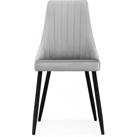 Stol on a metal frame is light gray, metal/velor, black/gray 49x60x95 cm-1