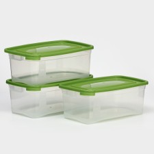 A set of food shares, 3 pcs: 1 l, 18.5 × 12 × 7 cm, rectangular, green color