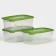 A set of food shares, 3 pcs: 1 l, 18.5 × 12 × 7 cm, rectangular, green color