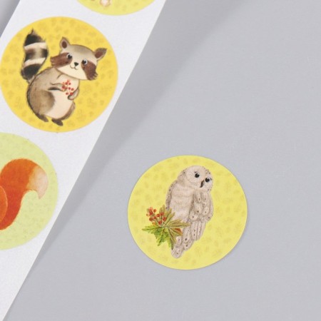Stick Paper "Forest animals" d = 2.5 cm 252 pcs in the roll-2