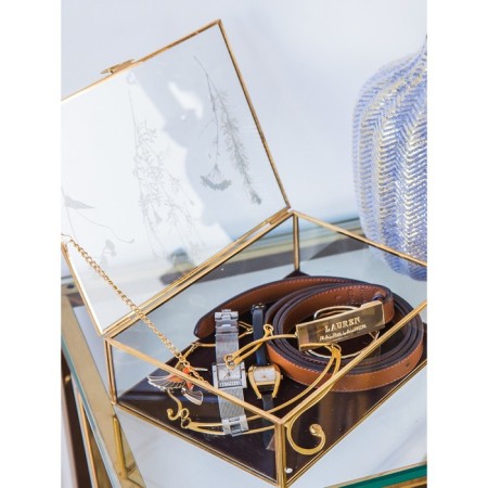 Glass box "Flowers", 20 × 15 × 6 cm