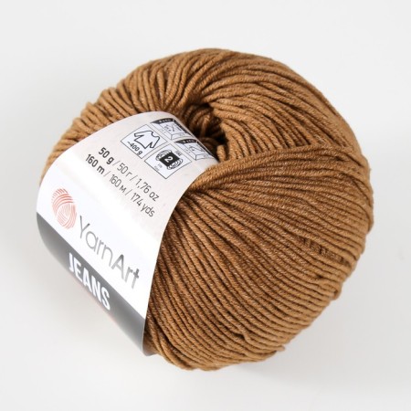 Jeans yarn 55% cotton, 45% acrylic 160m/50g (40 milk chocolate)-2