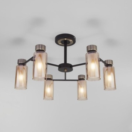 Amado chandelier, 6x15W E14, bronze color, black-1