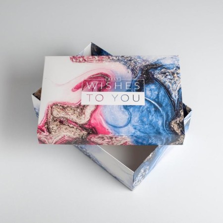 Gift folding box, packaging, “marble”, 30 x 20 x 9 cm-3