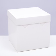 The box is folding, the lid is, white, 15 x 15 x 15 cm