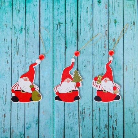 New Year's Suspension "Santa Claus", gold thread, mix