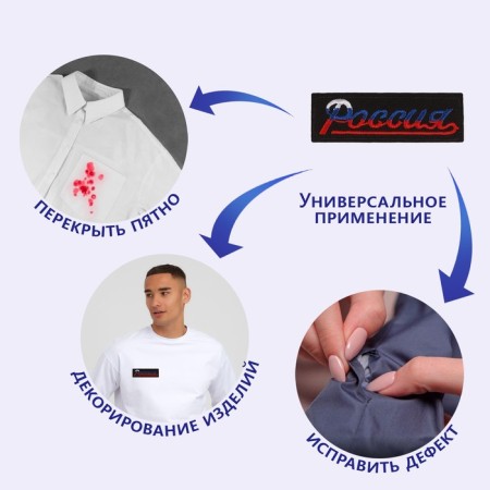 Thermal appliance "Russia", 8.3 × 2.8 cm, black color/tricolor-3