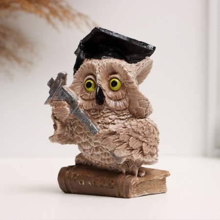 Figure "Owl" beige, 12x8x6cm-1