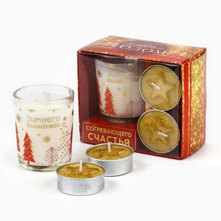 New Year's candles of "winter magic", for the New Year, a set of 3 pcs.-1