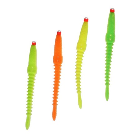Benerations of foam 3D ex Worm FLUO 12 cm, under the offset hook No. 1/0, 2/0, 3/0/MIX, 5 pcs.-5