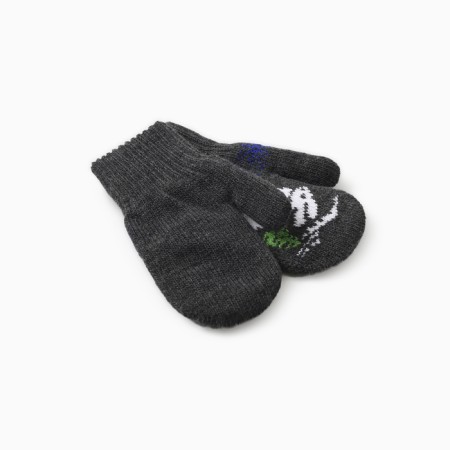 New Year. Double children's "Bunny" mittens, gray color, river 14-1